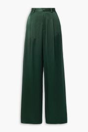 Pleated Satin Straight Leg Pants at The Outnet